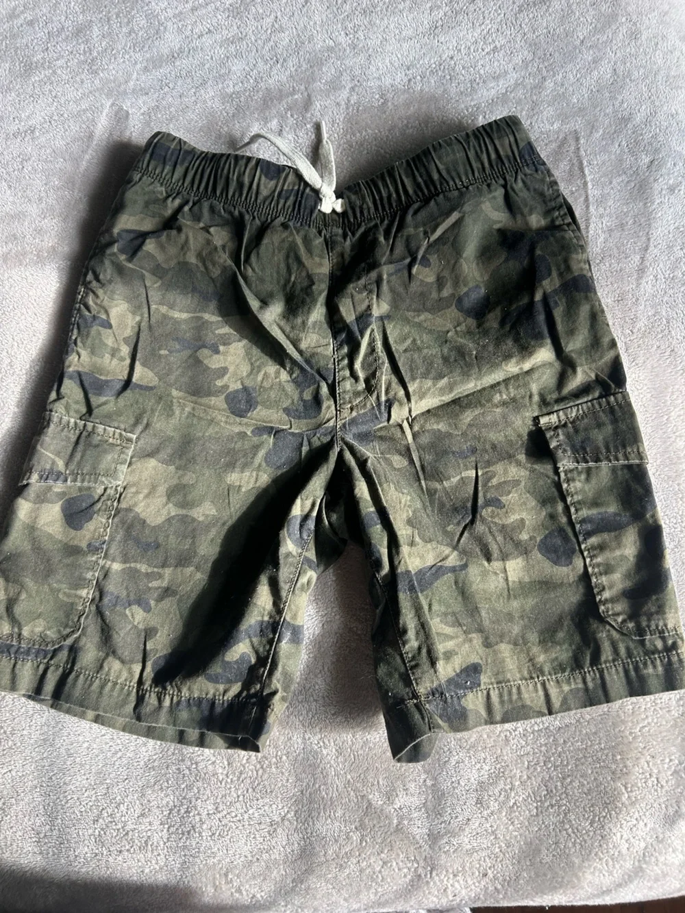 Old Navy Boys Camo Green and Black Cargo Shorts